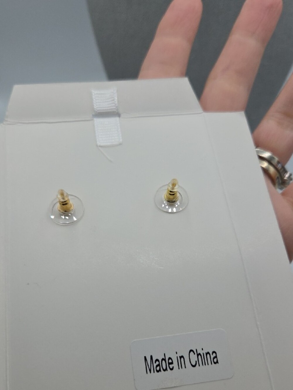 5 for $25! RUSH by Denis & Charles Gold Tone Cream Teardrop Shell Earrings - Picture 4 of 5